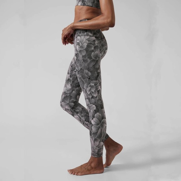 Athleta Elation Textured Tight Chakra Floral Black/ Seasalt 1X - Picture 2 of 15
